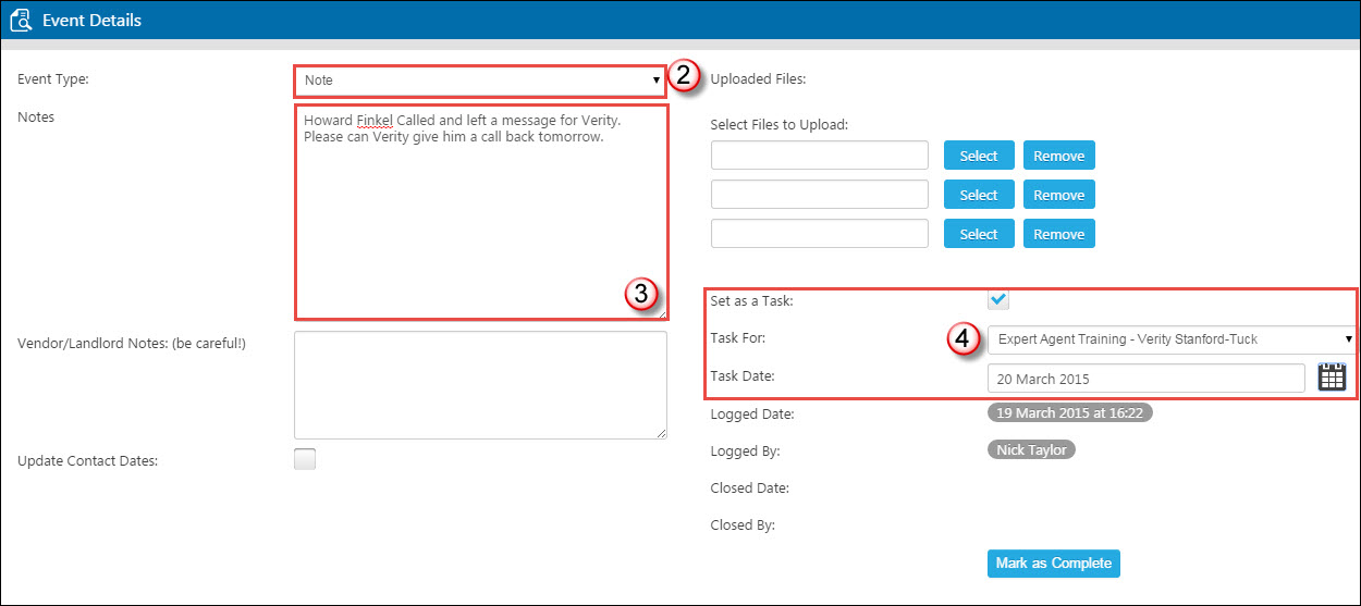 Using the Events Tab - Expert Agent Documentation