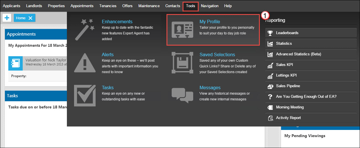 Admin - Homepage - Expert Agent Documentation