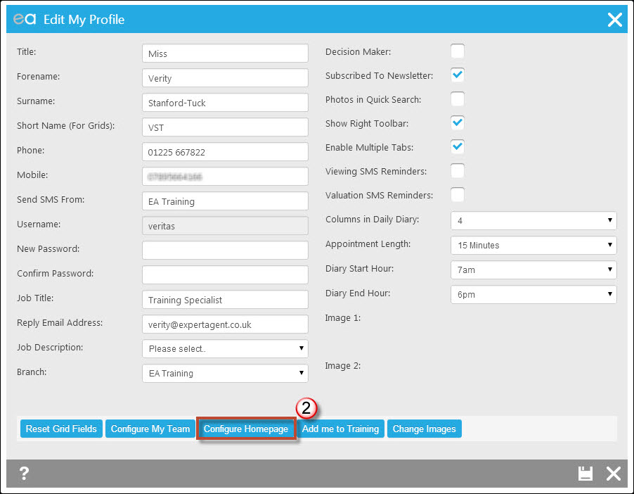 Admin - Homepage - Expert Agent Documentation
