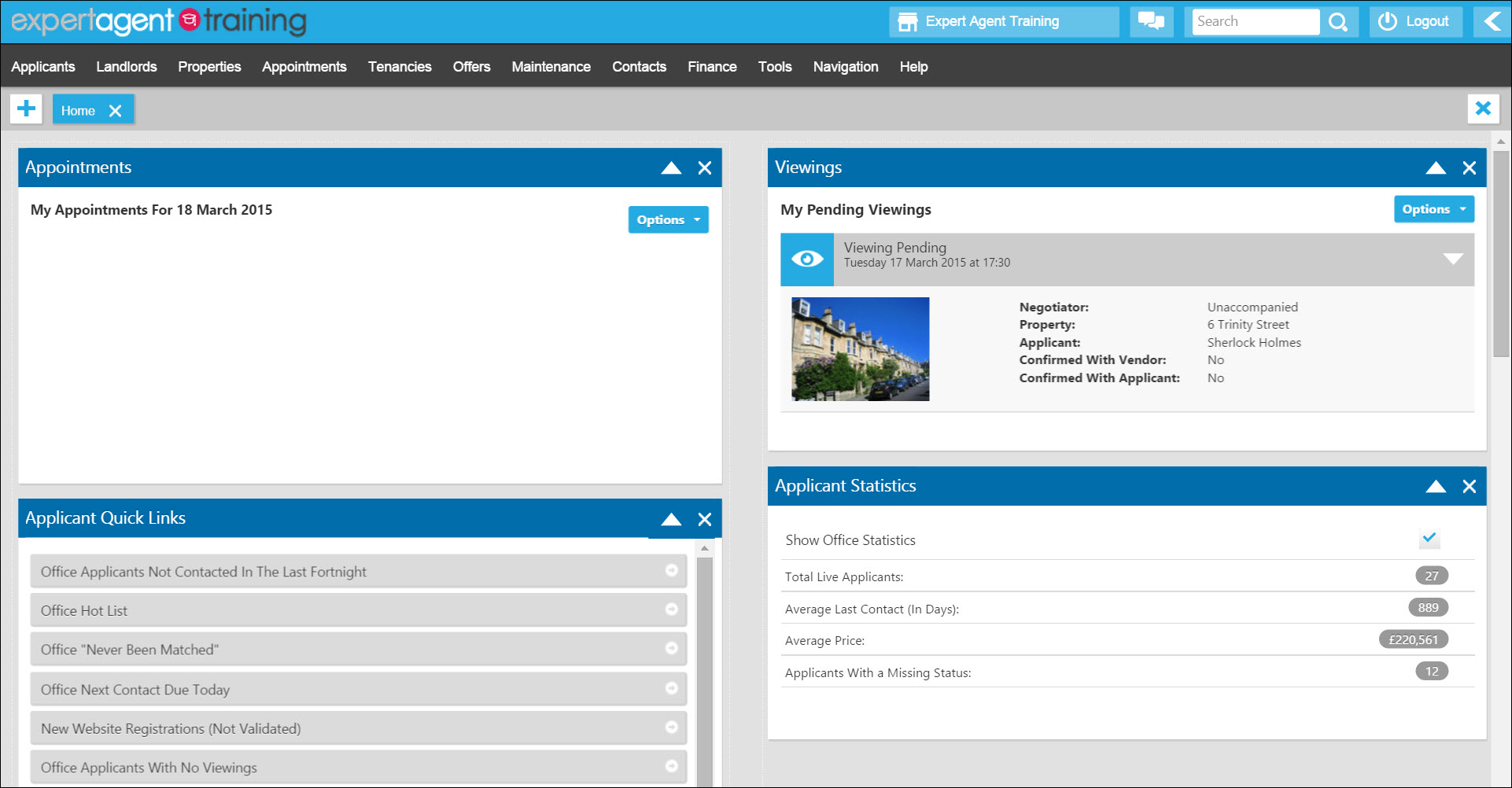 Manager - Homepage - Expert Agent Documentation